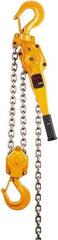 Harrington Hoist - 12,000 Lb Lifting Capacity, 5' Lift Height, Lever Hoist - Made from Chain, 72 Lb Avg Pull to Lift Rated Load, 2 Chains - Industrial Tool & Supply
