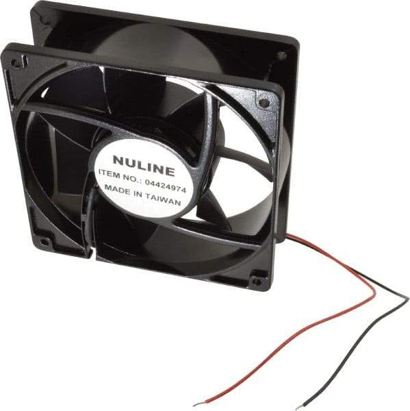 Value Collection - 12 Volts, DC, 145 CFM, Square Tube Axial Fan - 1.1 Amp Rating, 2,600 to 2,900 RPM, 4.7" High x 4.7" Wide x 1-1/2" Deep - Industrial Tool & Supply