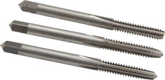 Interstate - #10-24 UNC, 4 Flute, Bottoming, Plug & Taper, Bright Finish, High Speed Steel Tap Set - Right Hand Cut, 2-3/8" OAL, 7/8" Thread Length - Industrial Tool & Supply