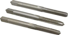 Interstate - #12-28 UNF, 4 Flute, Bottoming, Plug & Taper, Bright Finish, High Speed Steel Tap Set - 2-3/8" OAL, 15/16" Thread Length - Industrial Tool & Supply