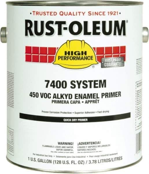 Rust-Oleum - 5 Gal Red Alkyd Primer - 290 to 585 Sq Ft Coverage, 450 gL Content, Direct to Metal, Interior/Exterior - Industrial Tool & Supply