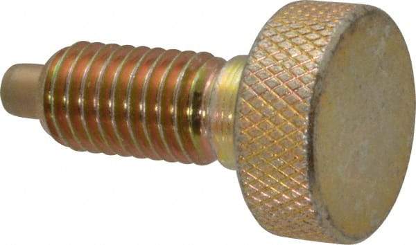 Gibraltar - 1/2-13, 7/8" Thread Length, 1/4" Max Plunger Diam, 1 Lb Init to 10 Lb Final End Force, Knob Handle Plunger - Knurled Knob, 1.13" Body Length, 7/8" Length Under Head/Shoulder, 1/4" Plunger Projection - Industrial Tool & Supply