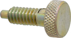 Gibraltar - 1/4-20, 0.4" Thread Length, 0.123 to 1/8" Max Plunger Diam, 0.5 Lb Init to 2 Lb Final End Force, Locking Knob Handle Plunger - Knurled Knob, 0.53" Length Under Head/Shoulder, 1/8" Plunger Projection - Industrial Tool & Supply