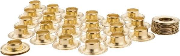 General - 1/2" ID, 1/2" Length Under Flange, Brass Grommet - Uncoated Grommet, Uncoated Washer - Industrial Tool & Supply