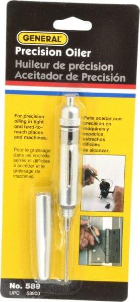 General - Spout, Precision-Needle Oiler - 2-1/4" Long Needle, Aluminum Body - Industrial Tool & Supply