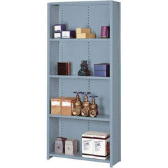 Lyon - 5 Shelf, 600 Lb. Capacity, Closed Shelving Starter Unit - 36 Inch Wide x 24 Inch Deep x 84 Inch High, Gray - Industrial Tool & Supply