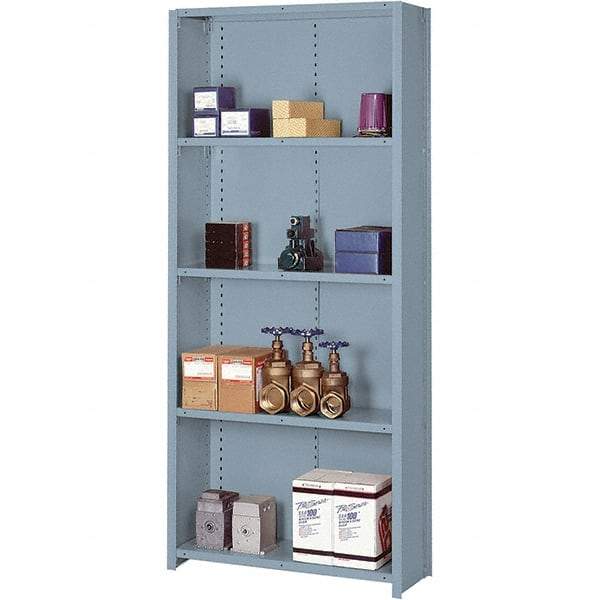 Lyon - 5 Shelf, 1,300 Lb. Capacity, Closed Shelving Starter Unit - 36 Inch Wide x 12 Inch Deep x 84 Inch High, Gray - Industrial Tool & Supply