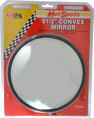 Value Collection - Automotive Full Size Convex Round Mirror with L Bracket - Stainless Steel, 8-1/2" Mirror Diam - Industrial Tool & Supply