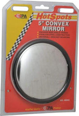 Value Collection - Automotive Full Size Convex Round Mirror with L Bracket - Stainless Steel, 5" Mirror Diam - Industrial Tool & Supply