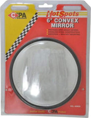 Value Collection - Automotive Full Size Convex Round Mirror with L Bracket - Stainless Steel, 6" Mirror Diam - Industrial Tool & Supply