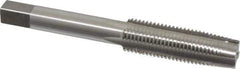 Interstate - 7/16-20 UNF 4 Flute Bright Finish High Speed Steel Straight Flute Standard Hand Tap - Taper, Right Hand Thread, 3-5/32" OAL, 1-7/16" Thread Length, H3 Limit, Oversize - Exact Industrial Supply
