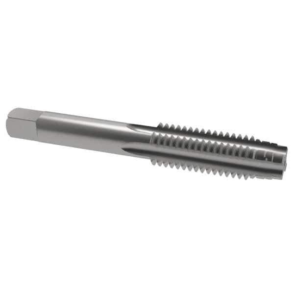 Interstate - 1/2-13 UNC 3B 4 Flute Bright Finish High Speed Steel Straight Flute Standard Hand Tap - Taper, Right Hand Thread, 3-3/8" OAL, 1-21/32" Thread Length, H3 Limit, Oversize - Exact Industrial Supply