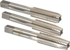 Interstate - 9/16-12 UNC, 4 Flute, Bottoming, Plug & Taper, Bright Finish, High Speed Steel Tap Set - Right Hand Cut, 3-19/32" OAL, 1-21/32" Thread Length - Industrial Tool & Supply