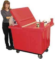 Bayhead Products - 45" Long x 33" Wide x 11" High, Gray Polyethylene Janitorial Style Lid - Use with Bayhead Poly-Truck UT-14 - Industrial Tool & Supply