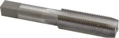 Interstate - 3/4-16 UNF 3B 4 Flute Bright Finish High Speed Steel Straight Flute Standard Hand Tap - Plug, Right Hand Thread, 4-1/4" OAL, 2" Thread Length, H3 Limit, Oversize - Exact Industrial Supply