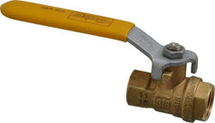 Parker - 3/8" Pipe, Brass Standard Ball Valve - 2 Piece, Inline - One Way Flow, FNPT x FNPT Ends, Lever Handle, 600 WOG, 150 WSP - Industrial Tool & Supply