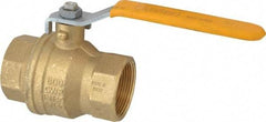 Parker - 1-1/2" Pipe, Brass Standard Ball Valve - 2 Piece, Inline - One Way Flow, FNPT x FNPT Ends, Lever Handle, 600 WOG, 150 WSP - Industrial Tool & Supply