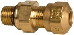 Parker - 3/16" OD, Brass Connector - Tube x NPT Ends - Industrial Tool & Supply