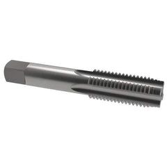 Interstate - 7/8-9 UNC 3B 4 Flute Bright Finish High Speed Steel Straight Flute Standard Hand Tap - Plug, Right Hand Thread, 4-11/16" OAL, 2-7/32" Thread Length, H4 Limit, Oversize - Exact Industrial Supply