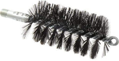 Schaefer Brush - 4-1/2" Brush Length, 2-1/2" Diam, Double Stem, Single Spiral Flue Brush - 7-1/2" Long, Tempered Steel Wire, 1/4" NPSM Male Connection - Industrial Tool & Supply