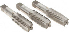 Interstate - 1-8 UNC, 4 Flute, Bottoming, Plug & Taper, Bright Finish, High Speed Steel Tap Set - Right Hand Cut, 5-1/8" OAL, 2-1/2" Thread Length - Industrial Tool & Supply