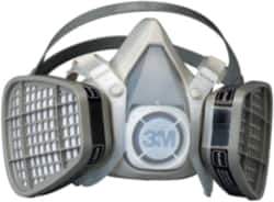 3M - Size L, Thermoplastic Elastomer, Half Mask Facepiece Respirator Assembly - Protection from Organic Vapor, 4 Point Suspension - Industrial Tool & Supply