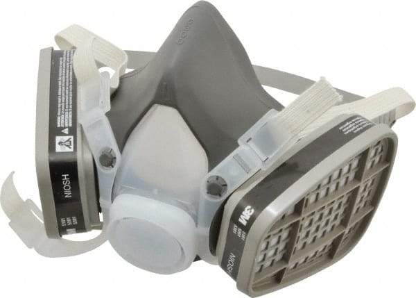 3M - Size L, Thermoplastic Elastomer, Half Mask Facepiece Respirator Assembly - Protection from Organic Vapor, 4 Point Suspension - Industrial Tool & Supply