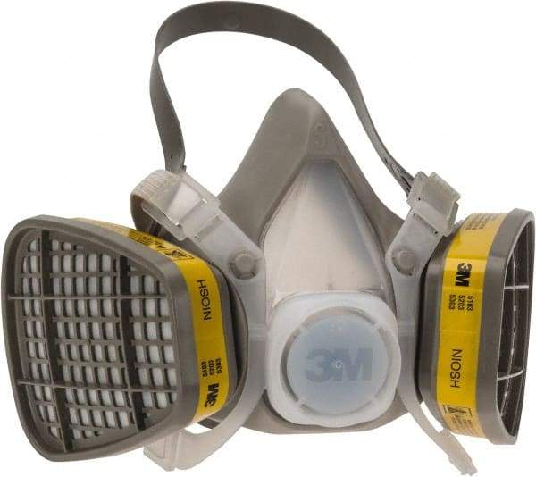 3M - Size S, Thermoplastic Elastomer, Half Mask Facepiece Respirator Assembly - Protection from Organic Vapor, 4 Point Suspension - Industrial Tool & Supply