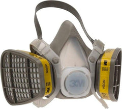 3M - Size S, Thermoplastic Elastomer, Half Mask Facepiece Respirator Assembly - Protection from Organic Vapor, 4 Point Suspension - Industrial Tool & Supply