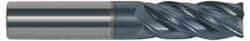 Accupro - 12mm, 32mm LOC, 12mm Shank Diam, 75mm OAL, 4 Flute, Solid Carbide Square End Mill - Single End, AlTiN Finish, Spiral Flute, Variable° Helix, Centercutting, Right Hand Cut, Right Hand Flute - Industrial Tool & Supply
