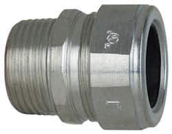 Cooper Crouse-Hinds - 0.95 to 1.05" Cable Capacity, Liquidtight, Straight Strain Relief Cord Grip - 1 NPT Thread, 1-7/8" Long, Steel - Industrial Tool & Supply