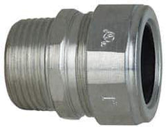 Cooper Crouse-Hinds - 0.95 to 1.05" Cable Capacity, Liquidtight, Straight Strain Relief Cord Grip - 1 NPT Thread, 1-7/8" Long, Steel - Industrial Tool & Supply