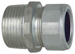 Cooper Crouse-Hinds - 3/4 to 0.85" Cable Capacity, Liquidtight, Straight Strain Relief Cord Grip - 1 NPT Thread, 1-3/4" Long, Steel - Industrial Tool & Supply