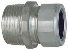 Cooper Crouse-Hinds - 3/4 to 0.85" Cable Capacity, Liquidtight, Straight Strain Relief Cord Grip - 1 NPT Thread, 1-3/4" Long, Steel - Industrial Tool & Supply