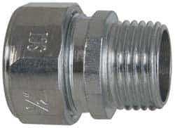 Cooper Crouse-Hinds - 0.55 to 0.65" Cable Capacity, Liquidtight, Straight Strain Relief Cord Grip - 1/2 NPT Thread, 1-5/16" Long, Steel - Industrial Tool & Supply