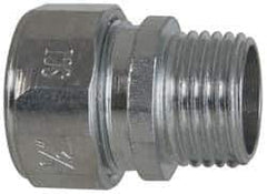 Cooper Crouse-Hinds - 0.55 to 0.65" Cable Capacity, Liquidtight, Straight Strain Relief Cord Grip - 1/2 NPT Thread, 1-5/16" Long, Steel - Industrial Tool & Supply