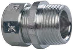 Cooper Crouse-Hinds - 0.15 to 1/4" Cable Capacity, Liquidtight, Straight Strain Relief Cord Grip - 3/4 NPT Thread, 1-5/16" Long, Steel - Industrial Tool & Supply
