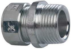 Cooper Crouse-Hinds - 0.15 to 1/4" Cable Capacity, Liquidtight, Straight Strain Relief Cord Grip - 3/4 NPT Thread, 1-5/16" Long, Steel - Industrial Tool & Supply