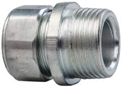 Cooper Crouse-Hinds - 0.55 to 0.65" Cable Capacity, Liquidtight, Straight Strain Relief Cord Grip - 3/4 NPT Thread, 1-5/16" Long, Steel - Industrial Tool & Supply