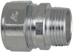Cooper Crouse-Hinds - 0.65 to 3/4" Cable Capacity, Liquidtight, Straight Strain Relief Cord Grip - 3/4 NPT Thread, 1-9/16" Long, Steel - Industrial Tool & Supply