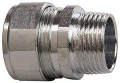 Cooper Crouse-Hinds - 3/4 to 0.85" Cable Capacity, Liquidtight, Straight Strain Relief Cord Grip - 3/4 NPT Thread, 1-9/16" Long, Steel - Industrial Tool & Supply