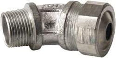 Cooper Crouse-Hinds - 0.35 to 0.45" Cable Capacity, Liquidtight, Elbow Strain Relief Cord Grip - 3/4 NPT Thread, 2-17/32" Long, Malleable Iron - Industrial Tool & Supply