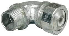 Cooper Crouse-Hinds - 1/4 to 0.35" Cable Capacity, Liquidtight, Elbow Strain Relief Cord Grip - 3/4 NPT Thread, 2-5/16" Long, Malleable Iron - Industrial Tool & Supply