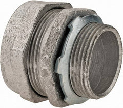 Cooper Crouse-Hinds - 1-1/4" Trade, Malleable Iron Compression Straight Rigid/Intermediate (IMC) Conduit Connector - Noninsulated - Industrial Tool & Supply
