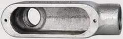 Cooper Crouse-Hinds - Form 5, LB Body, 1" Trade, Rigid Malleable Iron Conduit Body - Oval, 6.2" OAL, 12-1/2 cc Capacity, Gray - Industrial Tool & Supply