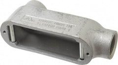 Cooper Crouse-Hinds - Form 5, LB Body, 1-1/4" Trade, Rigid Malleable Iron Conduit Body - Oval, 8.12" OAL, 32 cc Capacity, Gray - Industrial Tool & Supply