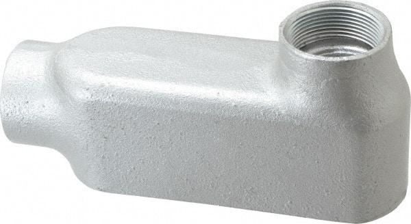 Cooper Crouse-Hinds - Form 5, LB Body, 1-1/2" Trade, Rigid Malleable Iron Conduit Body - Oval, 8.12" OAL, 35.3 cc Capacity, Gray - Industrial Tool & Supply