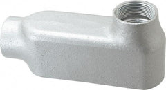 Cooper Crouse-Hinds - Form 5, LB Body, 1-1/2" Trade, Rigid Malleable Iron Conduit Body - Oval, 8.12" OAL, 35.3 cc Capacity, Gray - Industrial Tool & Supply