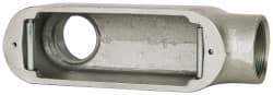 Cooper Crouse-Hinds - Form 5, LB Body, 2" Trade, Rigid Malleable Iron Conduit Body - Oval, 10-1/2" OAL, 73 cc Capacity, Gray - Industrial Tool & Supply