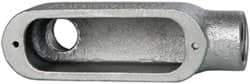 Cooper Crouse-Hinds - Form 5, LB Body, 3/4" Trade, Rigid Malleable Iron Conduit Body - Oval, 5.37" OAL, 7-1/2 cc Capacity, Gray - Industrial Tool & Supply